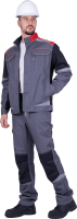 Куртка мужская ТУРБО SAFETY летняя серый с красным