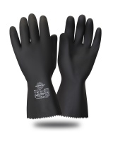 Перчатки Safeprotect КЩС-1-SP LUX черные (латекс, слой Silver, толщ.0,65мм,дл.300мм)