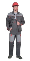 Куртка ФАВОРИТ-РОСС, цвет темно-серый со светло-серым и красным