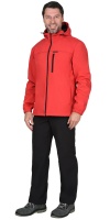 Куртка Азов с капюшоном красная софтшелл пл 350 г/кв.м