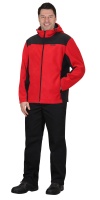 Куртка флисовая ТЕХНО (флис дублированный) красная с черным
