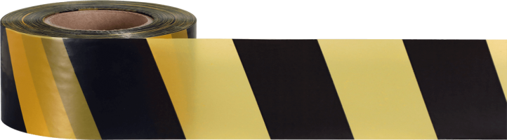Лента оградительная 75 ш.(1х250) черная с желтым