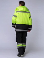 Костюм зимний Дорожник (Смесовая, 210) брюки, лимонный/черный фото