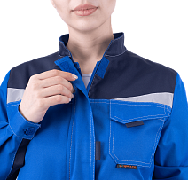 Костюм КМ-10 ЛЮКС женский, васильковый, куртка, брюки фото