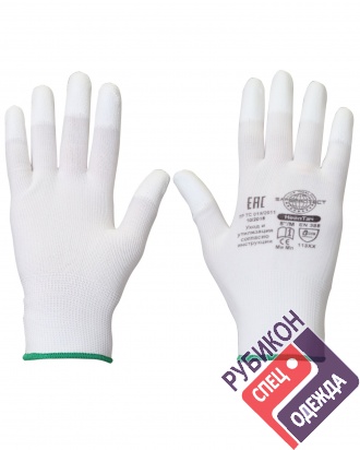 Перчатки "НейпТач" (нейлон с полиуретаном на кончиках пальцев, цвет белый) фото