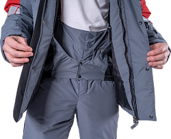 Куртка мужская ХАЙ-ТЕК SAFETY зимняя, серая с красным фото