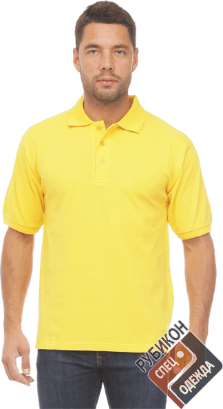 Рубашка ПОЛО, короткий рукав, цвет желтый фото