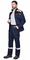 Костюм ПРАКТИК куртка, брюки синий с черным СОП 50 мм фото