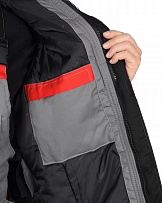 Костюм СТАН зимний: куртка, п/к, средне-серый с черной и красной отделкой фото
