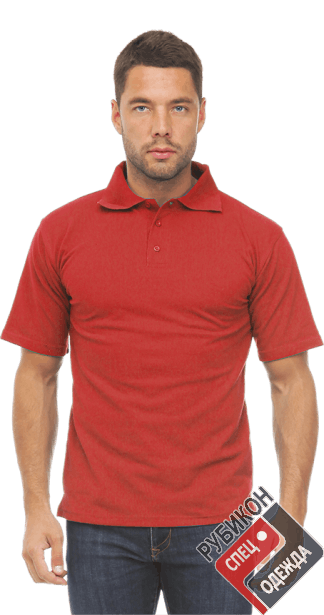 Рубашка ПОЛО, короткий рукав, цвет красный фото