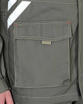 Куртка "Вест-Ворк", удл. т.оливковый со св.оливковым фото
