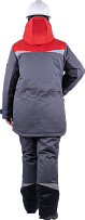 Костюм женский КМ-10 ЛЮКС зимний 3-4 класс, серый с красным фото