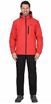 Куртка Азов с капюшоном красная софтшелл пл 350 г/кв.м фото