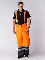 Костюм зимний Дорожник (Оксфорд) брюки, оранжевый/черный фото