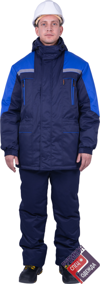 Куртка СПЕЦ зимняя, т.синий-василек фото