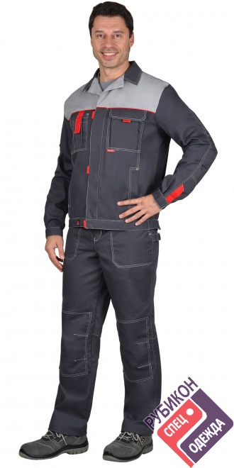Куртка "Фаворит-Люкс" темно-серый с серым (ЧЗ) фото