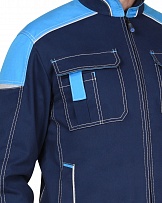 Куртка ДЖЕТ короткая, синяя с голубым тк. стрейч с ВО фото