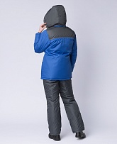 Куртка зимняя женская Снежана (Дюспо), васильковый/темно-серый фото