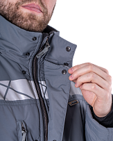 Куртка мужская ХАЙ-ТЕК SAFETY зимняя, серая с красным фото