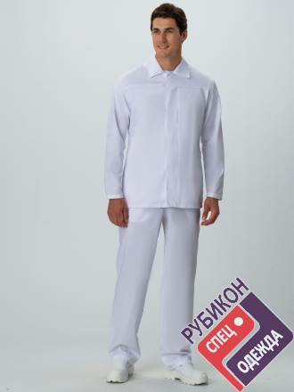 Куртка мужская ХАССП-Премиум (тк.Оптима,160), белый фото