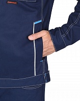 Куртка ДЖЕТ короткая, синяя с голубым тк. стрейч с ВО фото