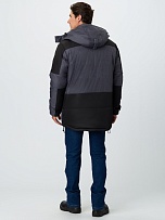 Куртка зимняя Премиум (тк.Мембрана), т.серый меланж/черный фото