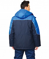 Куртка "ВЕГА" дл.,синяя с васильковым (ЧЗ) тк. Сису фото