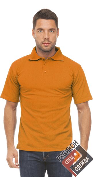Рубашка ПОЛО, короткий рукав, цвет оранж фото