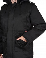 Куртка БЕЗОПАСНОСТЬ зимняя удлиненная, черная фото
