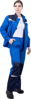 Костюм КМ-10 ЛЮКС женский, васильковый, куртка, брюки фото