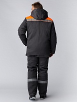 Костюм зимний Партнер NEW (Смесовая, 210) п/к, темно-серый/оранжевый фото