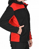 Куртка флисовая ТЕХНО (флис дублированный) черная с красным фото