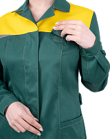 Халат КМ-10 ЛЮКС женский летний, зеленый-жёлтый фото