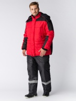 Куртка зимняя Европа (Дюспо), красный/черный (87472331)