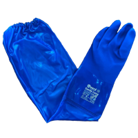 Перчатки МБС, (Sandy Long ) интерлок с полным покрытием ПВХ синего цвета