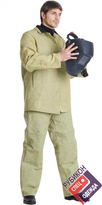 Костюм сварщика: куртка, брюки брезентовый с налокотниками и наколенниками (05078) фото