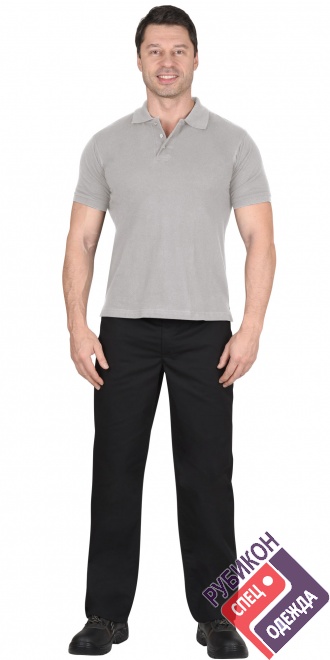 Рубашка-поло св.серая короткие рукава с манжетом, пл.180 г/м2 фото