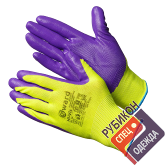 Перчатки Gward Hi-Vis нейлоновые с нитриловым покрытием, N1001 (87494106) фото
