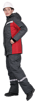 Куртка женская ВИРАЖ НЕО зимняя, т.серый-красный фото