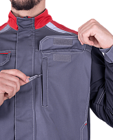 Куртка мужская ТУРБО SAFETY летняя серый с красным фото
