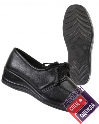 Туфли женские на шнуровке черные (106420) фото