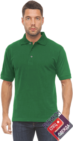Рубашка ПОЛО, короткий рукав, цвет зеленый фото