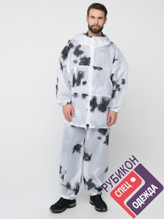 Костюм зимний маскировочный Метель с молнией ткань Taffeta цвет Клякса фото