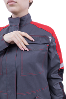 Куртка ХАЙ-ТЕК SAFETY летняя,серый/черный/красный фото