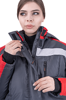 Костюм РОУД зимний женский цвет серый с красным фото