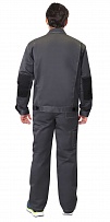 Костюм СИРИУС-ФАВОРИТ куртка, брюки т.серый с черным и лимонным кантом (141794) фото