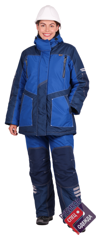 Куртка женская ЭДВАНС зимняя, синий-василек фото
