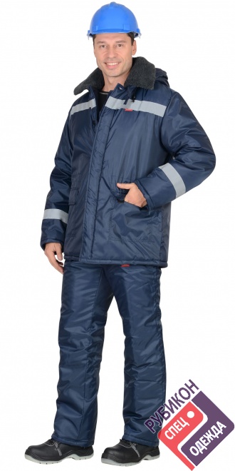 Куртка СЕВЕР-4 дл., зимняя, т. синяя, тк.Оксфорд фото